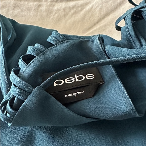 bebe Dark Teal Cold Shoulder Blouse - Picture 4 of 5